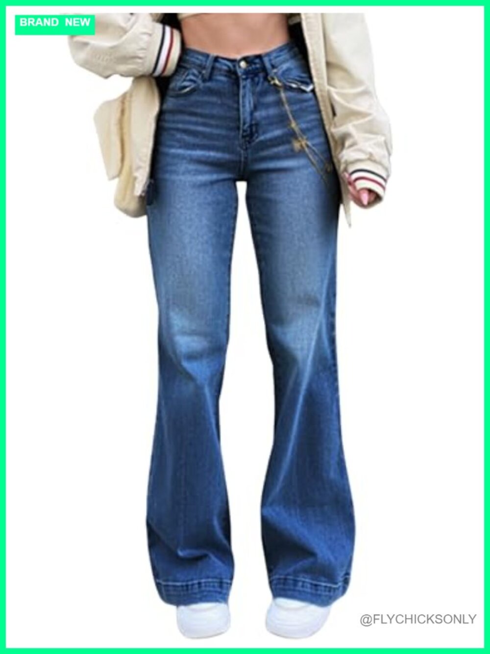 High Waist Stretch Flare Bootcut Jeans Cotton Denim Pants